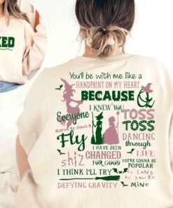 Wizard Of Oz Sweatshirt Wicked Defy Gravity Broomstick Magic Wand Shirt Hoodie Sweatshirt Witch Pink And Green Shirt Wicked The Musical Fan Shirt
