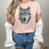 Wolf Shirt Wolf Lover Shirt Wolf Moon Shirt Wolf Mountains Shirt Camper Shirt Wolf Camping Shirt
