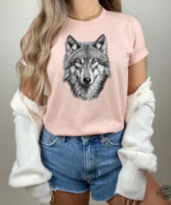Wolf Shirt Wolf Lover Shirt Wolf Moon Shirt Wolf Mountains Shirt Camper Shirt Wolf Camping Shirt