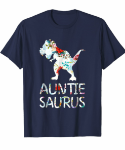 Auntie Saurus T Shirt Matching Dinosaur Family Gift For Aunt