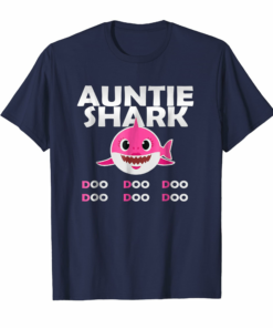 Auntie Shark T Shirt Doo Doo Doo Family Gift T Shirt