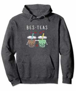 Bes Teas Best Friends Cute Boba Bubble Tea Hoodie Gift
