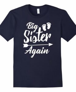 Big Sister Again Tshirt New Baby Family Pregnant Mom Shirt