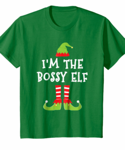 Im The Bossy Elf Matching Family Elf Christmas T Shirt