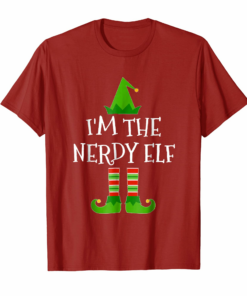 Im The Nerdy Elf Matching Family Group Christmas T Shirt