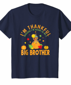 Kids Thanksgiving Baby Announcement Big Brother T Shirt