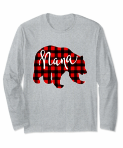 Red Plaid Nana Bear Shirt Matching Pajama Family Buffalo Tee