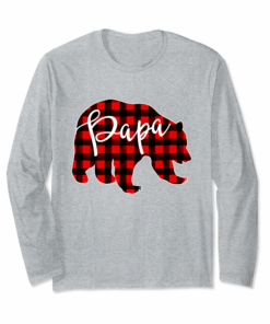Red Plaid Papa Bear Shirt Matching Pajama Family Buffalo Dad