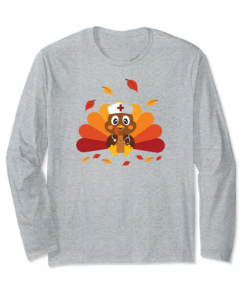 Thanksgiving Turkey Nurse Shirt Thankful Blessed Grateful