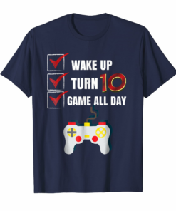 10 Yr Old Boy Game All Day Gamer Birthday Party Shirt Outfit