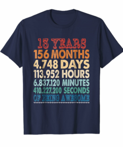 13 Years Old 13th Bday Gifts Vintage Retro Tshirt 156 Months
