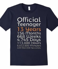 Birthday Gifts T Shirt Official Teenager