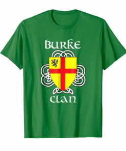 Burke Family Crest Coat Of Arms T Shirt