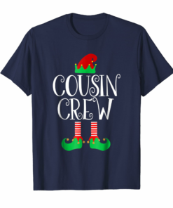 Cousin Crew Elf Tshirt Gift Family Matching Christmas Ugly