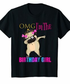 Cute Dabbing Pug Birthday Girl Shirt Party Outfit Gift