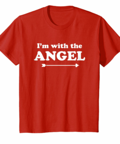 Cute Halloween Im With The Angel Couple Shirt Family Costum