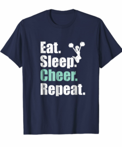 Eat Sleep Cheer Repeat Tshirt Cheerleading Shirt Gift