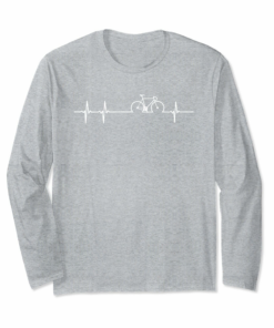 Heartbeat Bicycle Long Sleeve T Shirt Best Gifts For Bicycli