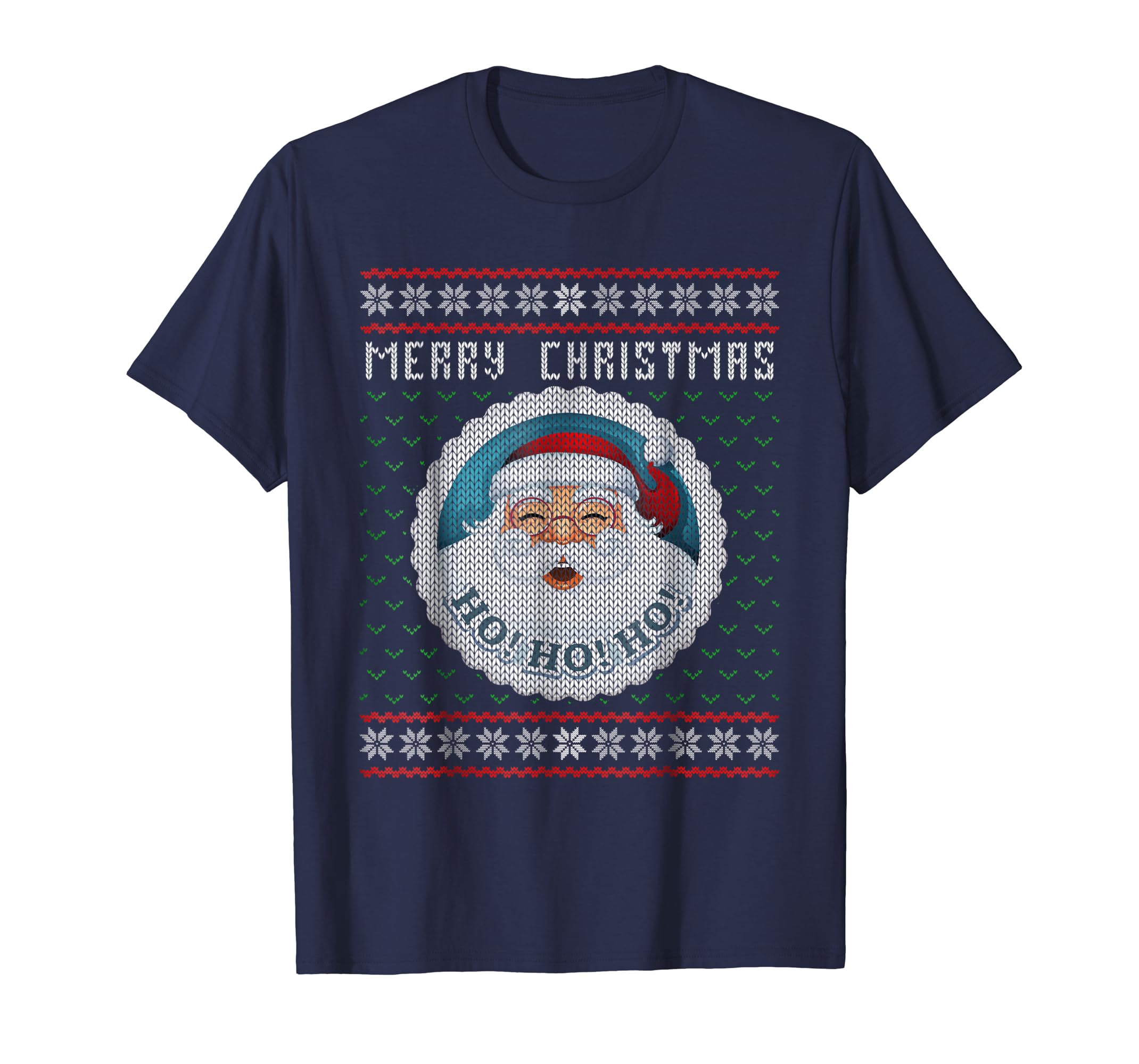Merry Christmas Santa Ugly Christmas Sweater Style T Shirt Merry Christmas Santa Ugly Christmas Sweater Style T Shirt