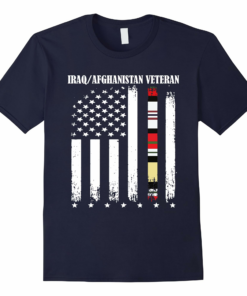 Proud Iraq Afghanistan Veteran Flag T Shirt