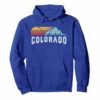 Retro Style Colorado Hoodie Vintage Rocky Mountains Sun