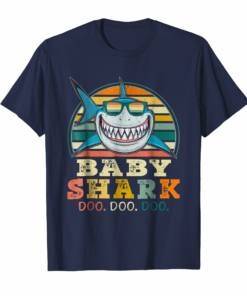 Retro Vintage Baby Shark Tshirt Halloween Costume Gift