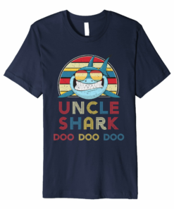 Retro Vintage Uncle Sharks Tshirt Gift For Mens