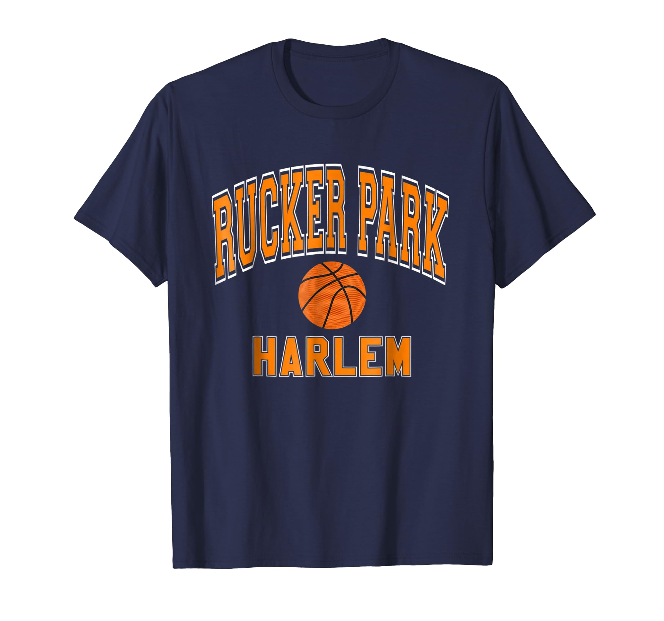 Rucker Park T Shirt Basketball Collegiate Style Orange Print Rucker Park T Shirt Basketball Collegiate Style Orange Print