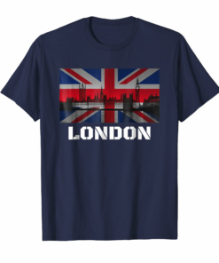 Souvenir London T Shirt City Vintage Uk Flag British Tee