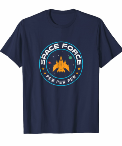 Space Force Video Game Style Fighter Spaceship Logo T Shirt