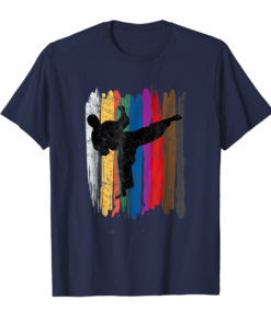 Taekwondo Belts Silhouette T Shirt Sport Distressed Tee