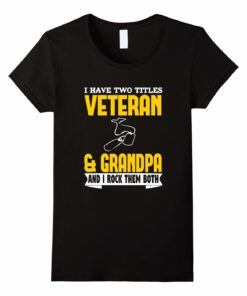 Titles Veteran Grandpa T Shirt Heather