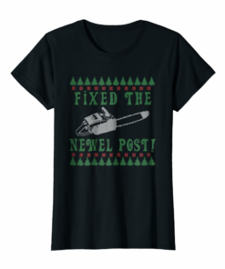 Ugly Christmas Sweater Tshirt Design Fixed The Newel Post