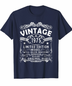 Vintage Classic 1975 T Shirt 43 Years Old 43rd Birthday Gift