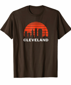 Vintage Cleveland Ohio Cityscape Retro Graphic T Shirt