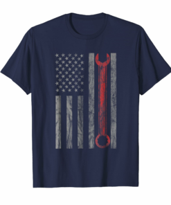 Vintage Distressed Mechanic Shirt Mechanic Usa Flag T Shirt