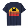 Vintage Eighties Style Cat T Shirt Retro Distressed Design