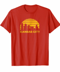 Vintage Kansas City Cityscape Retro Graphic T Shirt