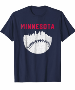 Vintage Mpls Stp Minnesota Cityscape Baseball Retro Shirt