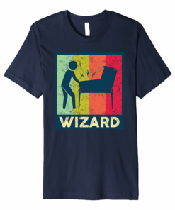 Vintage Retro Arcade Pinball Player Wiz T Shirt