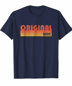 Vintage Retro Birthday Shirt Original 2002 16 Years Old Gift