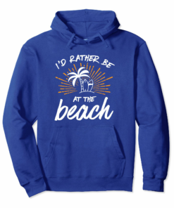 Vintage Retro Summer Id Rather Be At The Beach Hoodie
