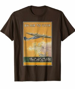 Vintage Ussr T Shirt Soviet Airlines Retro Russian Plane
