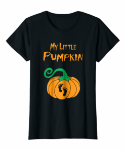 Womens My Little Pumpkin Pregnancy T Shirt Halloween Gifts Tee
