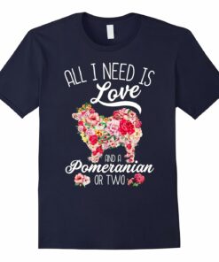 Womens Pomeranian Flower Shirt Large