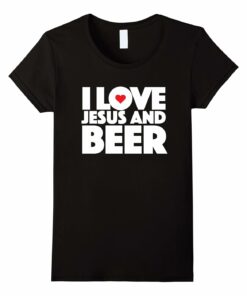 Womens T Shirt Religious Drinker Medium