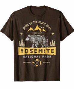 Yosemite National Park T Shirt California Bear Vintage Gifts