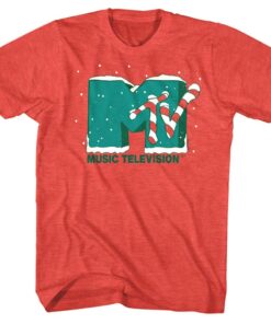 MTV Xmas Candy Cane Logo Men’s T Shirt