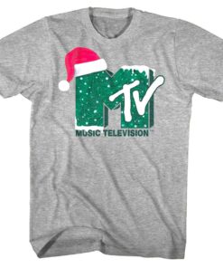 MTV Xmas Santa Hat Logo Men’s T Shirt