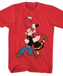 Popeye & Olive Mistletoe Kiss Men’s T Shirt